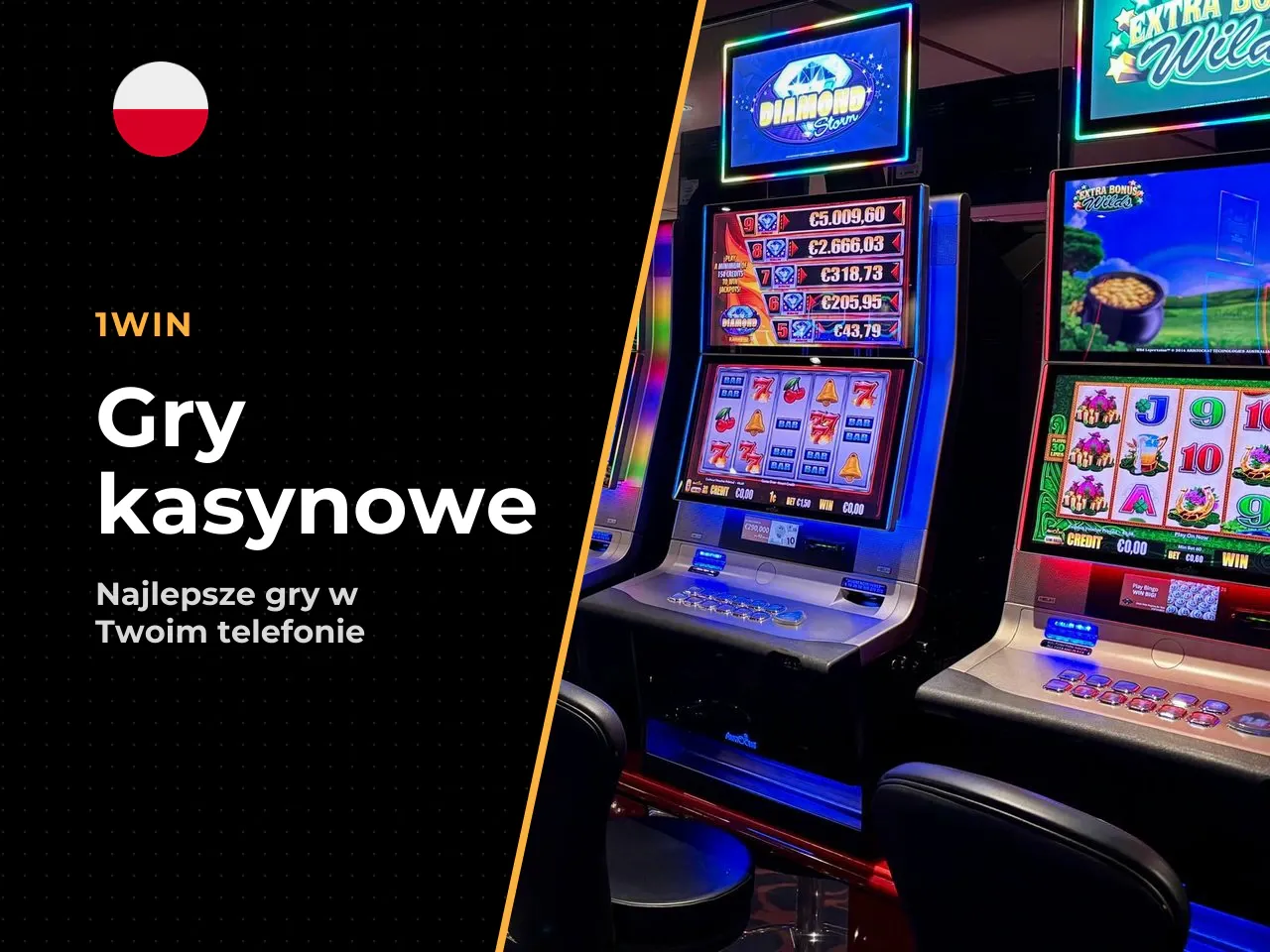 Gry kasynowe i inne formy rozrywki mobilnej. Sekcja kasynowa w 1win bet app obejmuje: